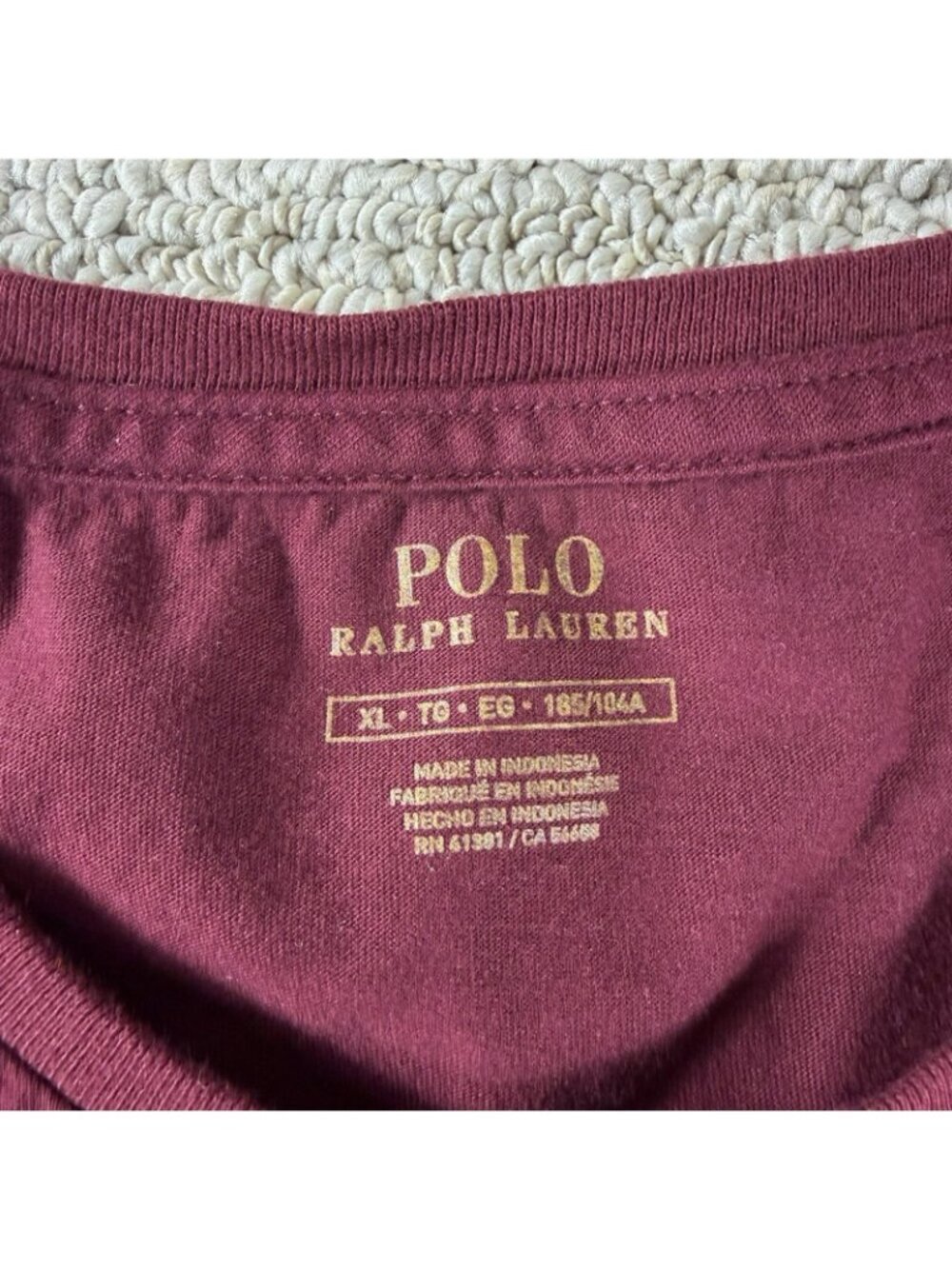 Polo Ralph Lauren Long Sleeve T-Shirt Maroon Men’s Size XL - Picture 3 of 8